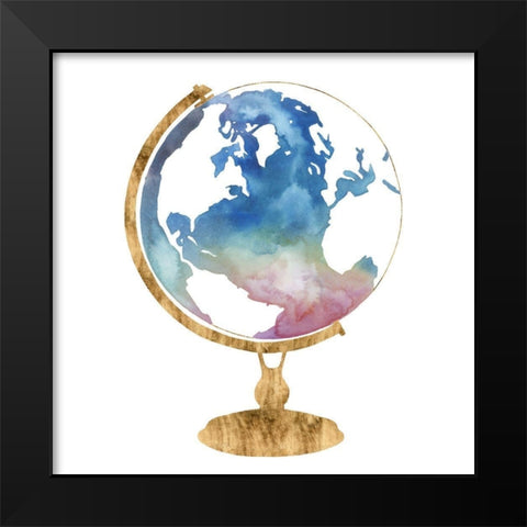 Adventure Globe I Black Modern Wood Framed Art Print by Popp, Grace