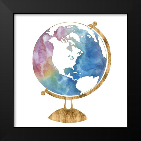 Adventure Globe II Black Modern Wood Framed Art Print by Popp, Grace