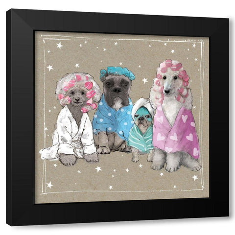 Fancypants Wacky Dogs I Black Modern Wood Framed Art Print with Double Matting by Gower, Hammond
