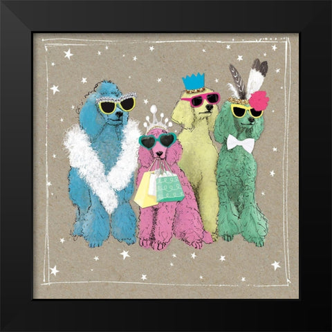 Fancypants Wacky Dogs II Black Modern Wood Framed Art Print by Gower, Hammond