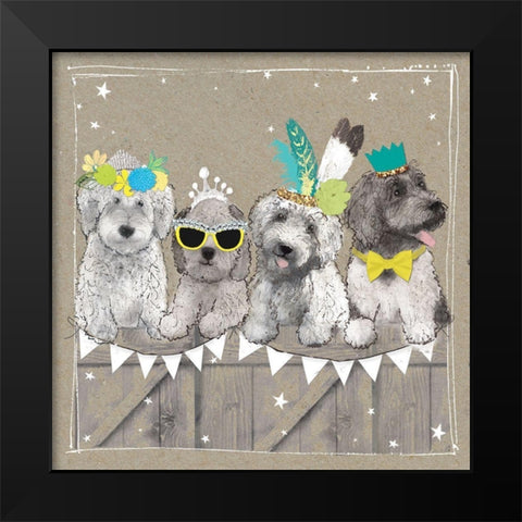 Fancypants Wacky Dogs III Black Modern Wood Framed Art Print by Gower, Hammond