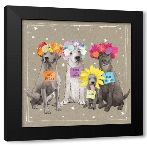 Fancypants Wacky Dogs V Black Modern Wood Framed Art Print by Gower, Hammond