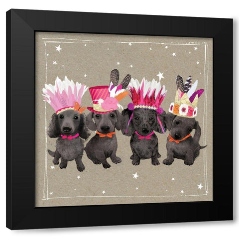 Fancypants Wacky Dogs VII Black Modern Wood Framed Art Print with Double Matting by Gower, Hammond