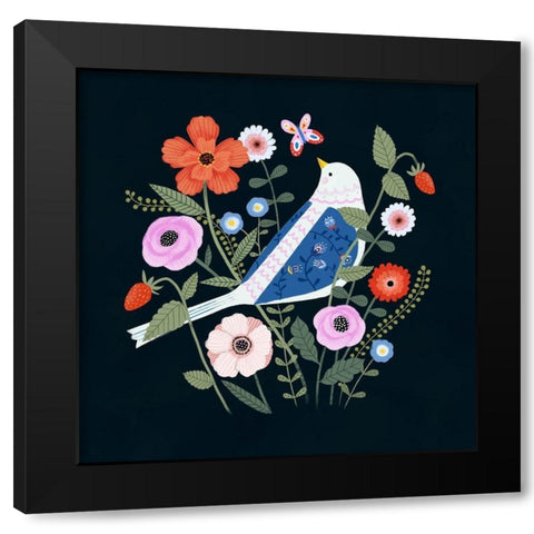 Folk Garden I Black Modern Wood Framed Art Print with Double Matting by Borges, Victoria