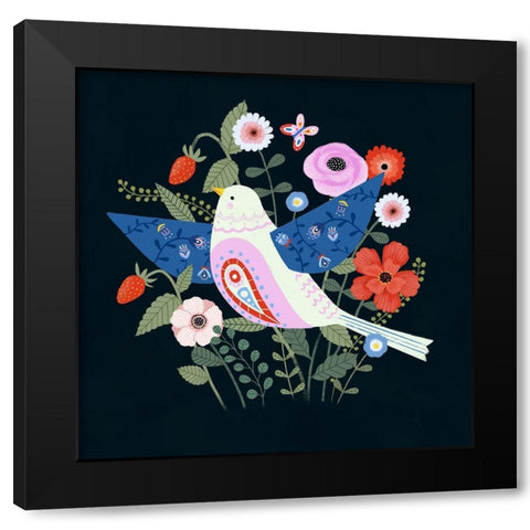 Folk Garden II Black Modern Wood Framed Art Print with Double Matting by Borges, Victoria