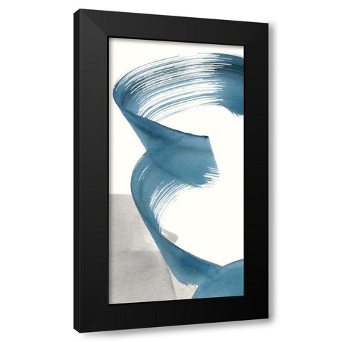 Breaking Blue III Black Modern Wood Framed Art Print with Double Matting by Stramel, Renee W.
