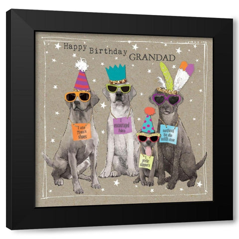 Fancypants Cool Dogs V Black Modern Wood Framed Art Print with Double Matting by Gower, Hammond