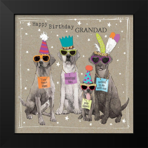 Fancypants Cool Dogs V Black Modern Wood Framed Art Print by Gower, Hammond