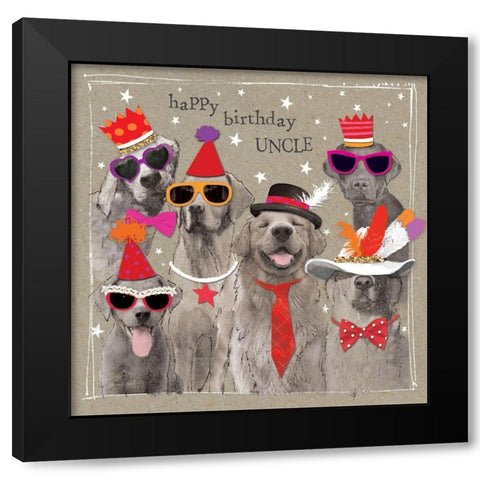 Fancypants Cool Dogs VII Black Modern Wood Framed Art Print with Double Matting by Gower, Hammond