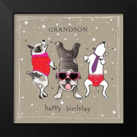 Fancypants Cool Dogs VIII Black Modern Wood Framed Art Print by Gower, Hammond