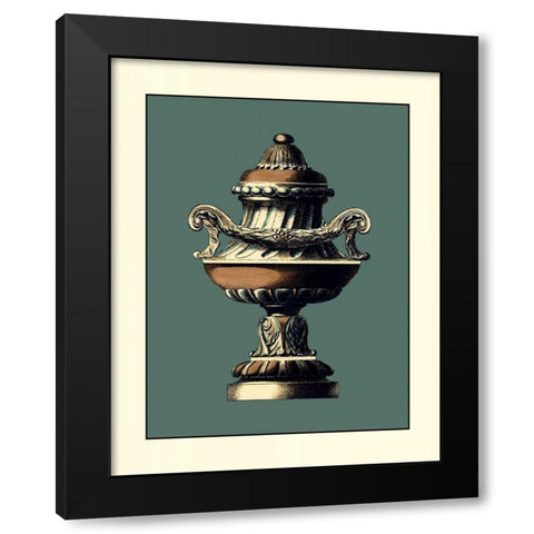 Classical Urn IV Black Modern Wood Framed Art Print with Double Matting by Vision Studio