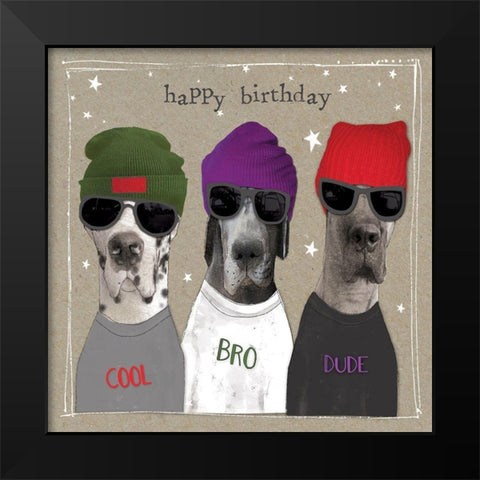 Fancypants Cool Dogs IX Black Modern Wood Framed Art Print by Gower, Hammond