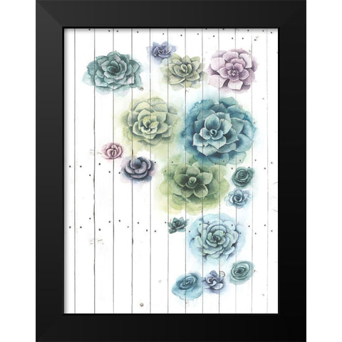 Shiplap Succulent Cluster I Black Modern Wood Framed Art Print by Popp, Grace