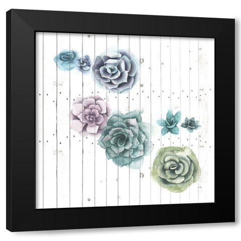 Shiplap Succulent Cluster IV Black Modern Wood Framed Art Print by Popp, Grace