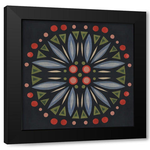 Folk Mandala III Black Modern Wood Framed Art Print with Double Matting by Scarvey, Emma