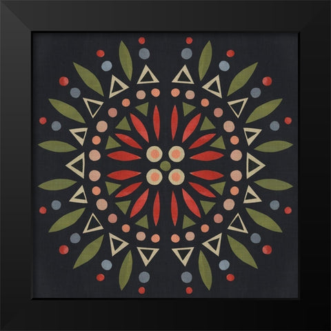 Folk Mandala IV Black Modern Wood Framed Art Print by Scarvey, Emma