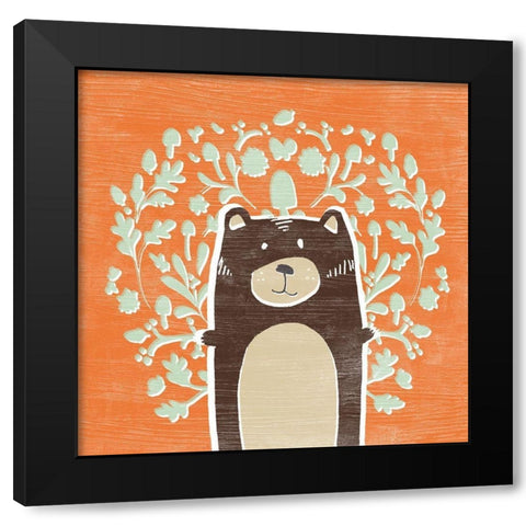 Woodland Cutie I Black Modern Wood Framed Art Print with Double Matting by Vess, June Erica
