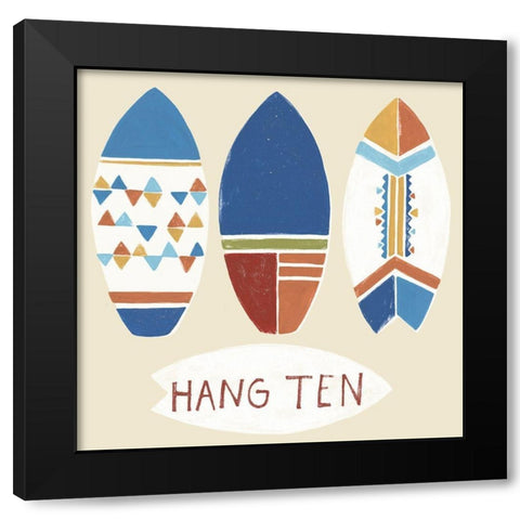 Surfs Up! II Black Modern Wood Framed Art Print by Vess, June Erica