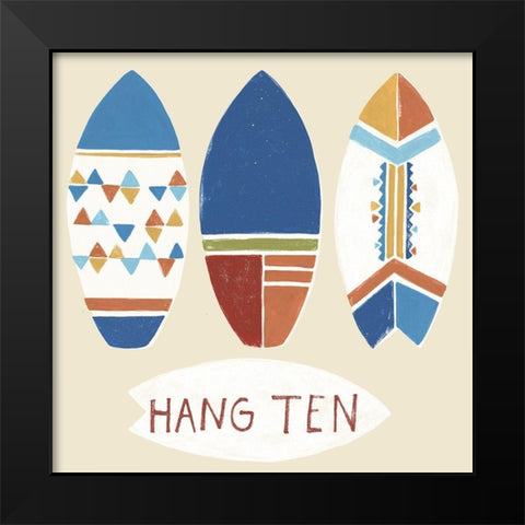 Surfs Up! II Black Modern Wood Framed Art Print by Vess, June Erica