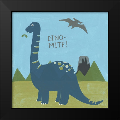 Dino-mite II Black Modern Wood Framed Art Print by Vess, June Erica