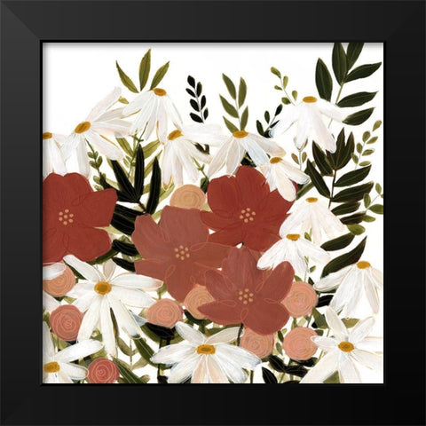 Terracotta Wildflowers I Black Modern Wood Framed Art Print by Scarvey, Emma