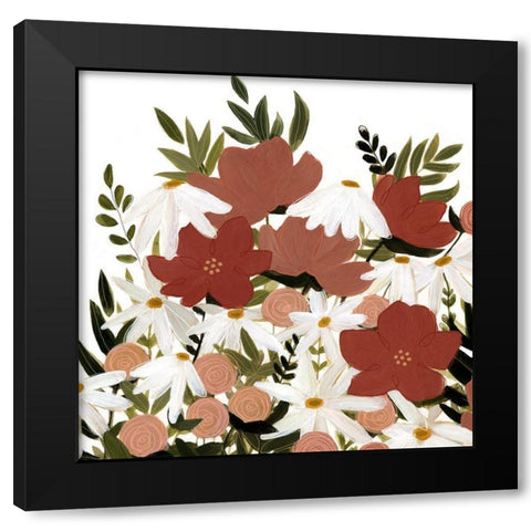 Terracotta Wildflowers II Black Modern Wood Framed Art Print by Scarvey, Emma