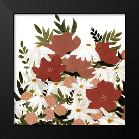 Terracotta Wildflowers II Black Modern Wood Framed Art Print by Scarvey, Emma