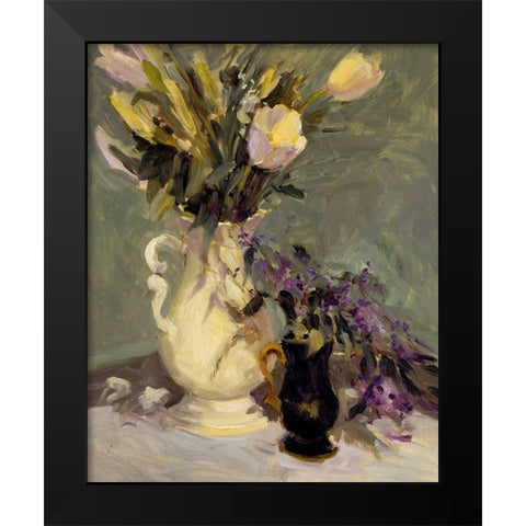 Tulips and Lavender Black Modern Wood Framed Art Print by Stevens, Allayn