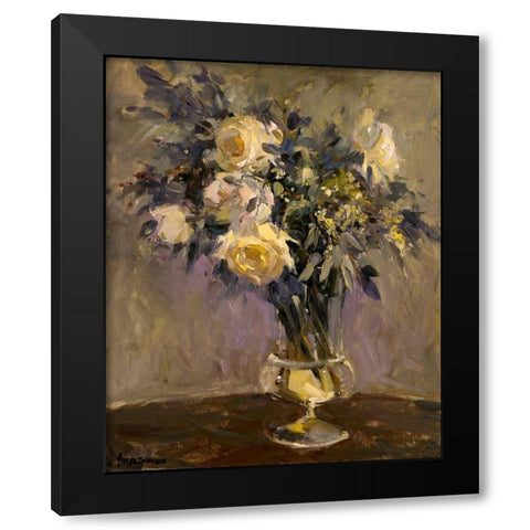 Evening Vase Black Modern Wood Framed Art Print by Stevens, Allayn