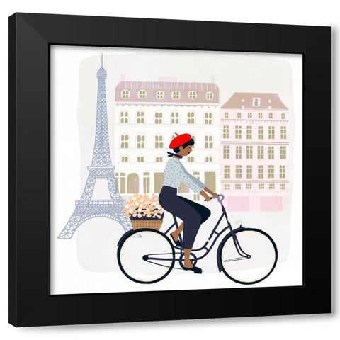 Paris People II Black Modern Wood Framed Art Print by Borges, Victoria