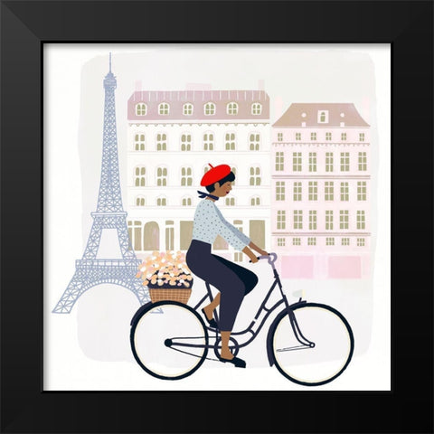Paris People II Black Modern Wood Framed Art Print by Borges, Victoria