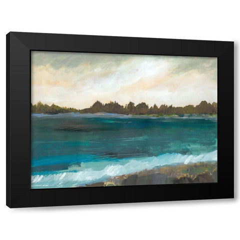 Seaside View II Black Modern Wood Framed Art Print with Double Matting by Fields, Karen