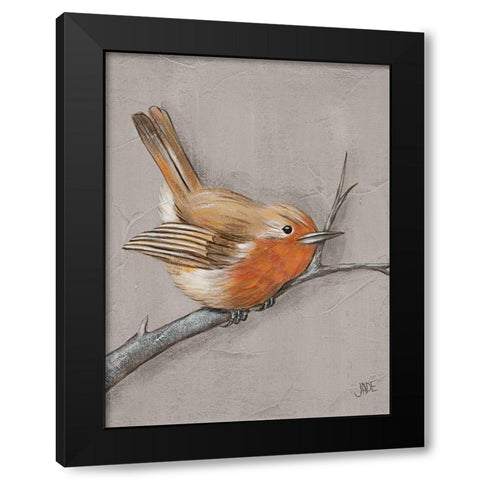 Winter Bird II Black Modern Wood Framed Art Print by Reynolds, Jade
