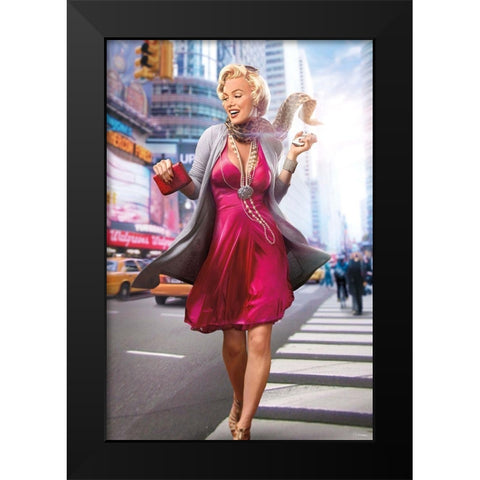 Marilyn in the City Black Modern Wood Framed Art Print by Brando, J.J.