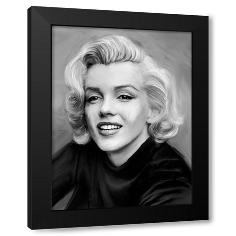 Smile Black Modern Wood Framed Art Print by Michaels, Jerry