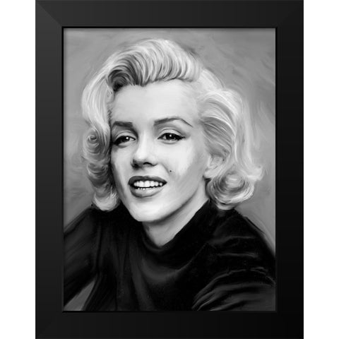 Smile Black Modern Wood Framed Art Print by Michaels, Jerry