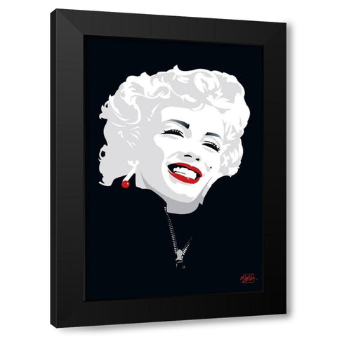 Miki Marilyn Black Modern Wood Framed Art Print by Miki