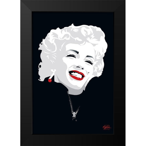 Miki Marilyn Black Modern Wood Framed Art Print by Miki