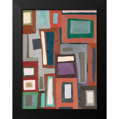 Color Blocking I Black Modern Wood Framed Art Print by Ferrell, Erin McGee