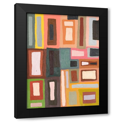 Color Blocking II Black Modern Wood Framed Art Print by Ferrell, Erin McGee
