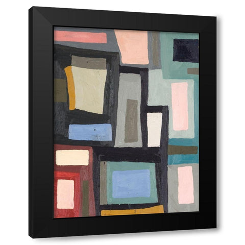Color Blocking III Black Modern Wood Framed Art Print by Ferrell, Erin McGee