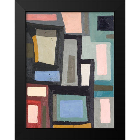 Color Blocking III Black Modern Wood Framed Art Print by Ferrell, Erin McGee