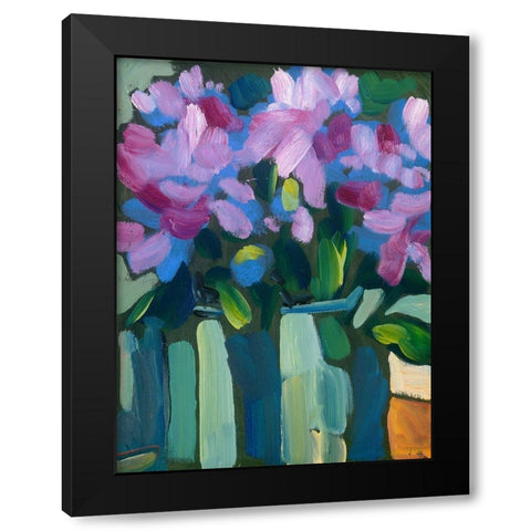 Violet Spring Flowers V Black Modern Wood Framed Art Print by Ferrell, Erin McGee