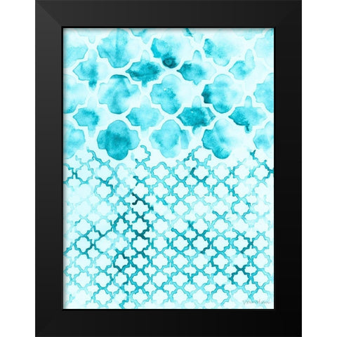 Teal Madras II Black Modern Wood Framed Art Print by Lam, Vanna