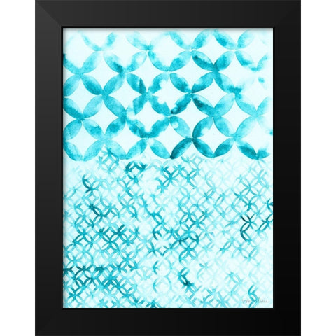 Teal Madras IV Black Modern Wood Framed Art Print by Lam, Vanna