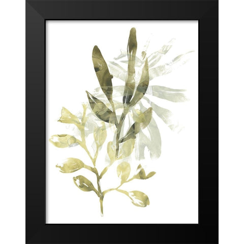 Lichen and Leaves IV Black Modern Wood Framed Art Print by Vess, June Erica