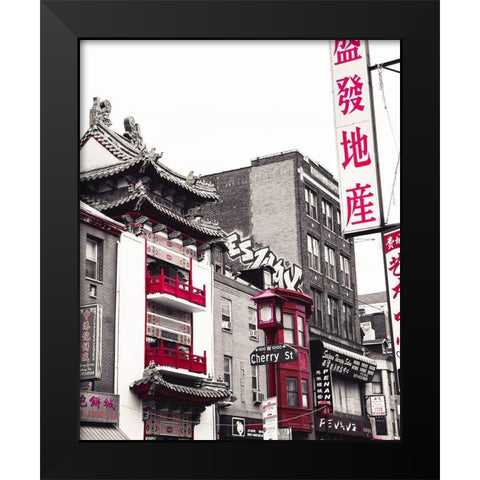 Chinatown Reds I Black Modern Wood Framed Art Print by Quintero, Sonja
