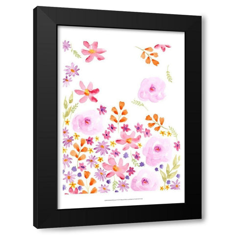 Blush Blooms I Black Modern Wood Framed Art Print by Moore, Regina