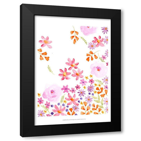 Blush Blooms II Black Modern Wood Framed Art Print with Double Matting by Moore, Regina