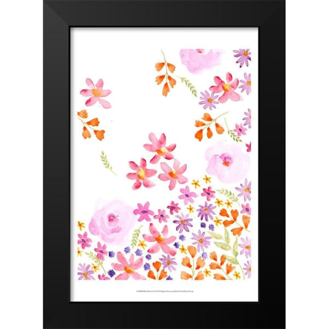 Blush Blooms II Black Modern Wood Framed Art Print by Moore, Regina